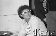 Czerwiec 1981, Warszawa, Polska.
I Walne Zebranie Delegatów NSZZ „Solidarność” Regionu Mazowsze w gmachu Politechniki Warszawskiej. Na zdjęciu Barbara Nagórska.
Fot. NN, zbiory Ośrodka KARTA/Independent Polish Agency (IPA) przekazał Józef Lebenbaum