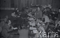 6-12.01.1981, Ustrzyki Dolne, Polska. 
Sala konferencyjna Urzędu Miasta i Gminy. Narada Ogólnopolskiego Komitetu Strajkowego.
Fot. Lech Ścibor-Rylski, zbiory Ośrodka KARTA/Independent Polish Agency (IPA) przekazał Józef Lebenbaum