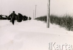 Luty 1947, Wielka Brytania.
Żołnierze 2 Korpusu Polskiego, w tle blaszane baraki mieszkalne, tzw. 