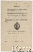 24.04.1898, Ryga, Rosja
Dokument sporządzony w języku niemieckim informujący o przyznaniu Emilowi Karolowi Redychowi złotej odznaki do noszenia na prawej piersi za pracę dyplomową z wyróżnieniem w zakresie rolnictwa na Politechnice w Rydze. 
Fot. zbiory Ośrodka KARTA, udostępniła Elżbieta Sławikowska