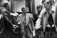 24.10.1980, Warszawa, Polska..
Sąd Wojewódzki, rozprawa sądowa w sprawie rejestracji Niezależnego Samorządnego Związku Zawodowego 