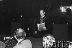 24.10.1980, Warszawa, Polska..
Sąd Wojewódzki, rozprawa sądowa w sprawie rejestracji Niezależnego Samorządnego Związku Zawodowego 
