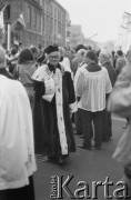 24.09.1981, Warszawa, Polska..
Ingres Prymasa Józefa Glempa. Na zdjęciu rektor Akademii Teologii Katolickiej Remigiusz Sobański.
Fot. NN, zbiory Ośrodka KARTA, udostępnił Krzysztof Frydrych.