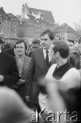 24.09.1981, Warszawa, Polska..
Ingres Prymasa Józefa Glempa. Na zdjęciu ks. Jerzy Popiełuszko i Jan Kułaj. 
Fot. NN, zbiory Ośrodka KARTA, udostępnił Krzysztof Frydrych.