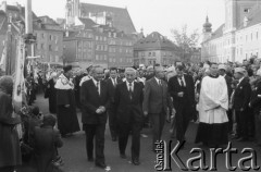 24.09.1981, Warszawa, Polska..
Ingres Prymasa Józefa Glempa. Uczestnicy uroczystości na Placu Zamkowym.
Fot. NN, zbiory Ośrodka KARTA, udostępnił Krzysztof Frydrych.