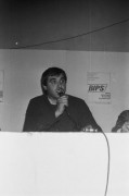 Wrzesień lub październik 1981, Gdańsk, Polska..
Konferencja prasowa BIPS (Biuro Informacji Prasowej Solidarność) podczas I Krajowego Zjazdu Delegatów NSZZ „Solidarność”. Na zdjęciu Jan Kułaj, działacz rolniczej Solidarności.
Fot. NN, zbiory Ośrodka KARTA, udostępnił Krzysztof Frydrych.