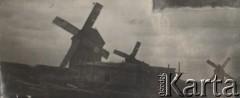 Ok. 1930, woj. poleskie, Polska.
Wiatraki stojące w polu.
Fot. Feliks Drozdowski, zbiory Ośrodka KARTA, Pogotowie Archiwalne [PAF_050], udostępnił Krzysztof Drozdowski