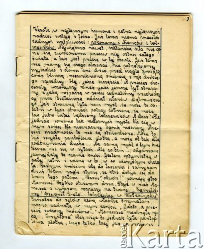 19.09-16.11.1939, Polska.
Dziennik pisany przez Barbarę Majewską podczas ucieczki rodziny przed bolszewikami po 17 września 1939 i podarowany matce - Marii Majewskiej, z okazji imienin w grudniu 1940 r.
Fot. zbiory Ośrodka KARTA, udostępniła Barbara Majewska-Luft