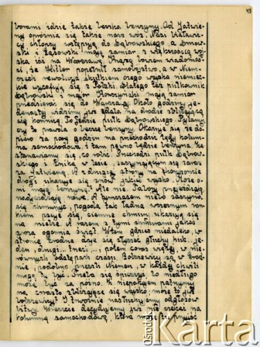 19.09-16.11.1939, Polska.
Dziennik pisany przez Barbarę Majewską podczas ucieczki rodziny przed bolszewikami po 17 września 1939 i podarowany matce - Marii Majewskiej, z okazji imienin w grudniu 1940 r.
Fot. zbiory Ośrodka KARTA, udostępniła Barbara Majewska-Luft