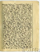 19.09-16.11.1939, Polska.
Dziennik pisany przez Barbarę Majewską podczas ucieczki rodziny przed bolszewikami po 17 września 1939 i podarowany matce - Marii Majewskiej, z okazji imienin w grudniu 1940 r.
Fot. zbiory Ośrodka KARTA, udostępniła Barbara Majewska-Luft