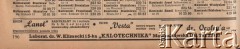 1942, Polska.
Urzędowa Książka Telefoniczna dla Generalnego Gubernatorstwa wydana przez Niemiecką pocztę Wschodu w 1942 r. Reklama kremu na piegi.
Fot. zbiory Ośrodka KARTA, udostępnił Zbigniew Pawelski