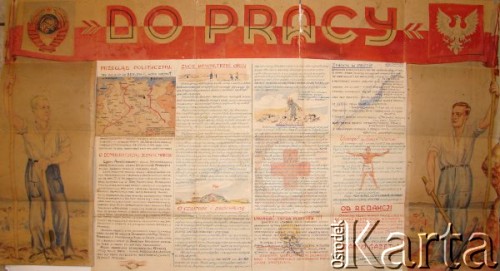 1945, Borowicze, ZSRR.
Ścienna gazetka obozowa 