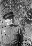Lato 1944, Białoruś, ZSRR.
Letnia ofensywa Armii Czerwonej - portret żołnierza gwardyjskiego pułku czołgów.
Fot. Aleksiej Pamiatnych (ojciec), udostępnił Aleksiej Pamiatnych, zbiory Ośrodka KARTA