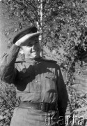Lato 1944, Białoruś, ZSRR.
Letnia ofensywa Armii Czerwonej - portret żołnierza gwardyjskiego pułku czołgów.
Fot. Aleksiej Pamiatnych (ojciec), udostępnił Aleksiej Pamiatnych, zbiory Ośrodka KARTA