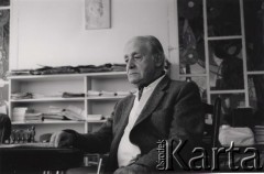 Lata 80-te, Maisons-Laffitte pod Paryżem, Francja.
Jerzy Giedroyc, portret.
Fot. NN, zbiory Ośrodka KARTA, przekazała Agata Niewiarowska