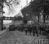 Wrzesień 1939, Gorlice, Polska.
Oddziały strzelców górskich przechodzą przez Gorlice w drodze na front.
Fot. prof. Heinrich Hoffman, zdjęcia z albumu 