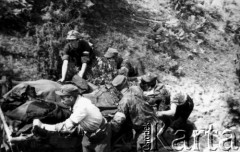 15.07.1944, okolice Wilna, pow. Wileńsko-Trocki.
Oddział partyzancki Bazy z Kedywu Komendy Okręgu Wileńskiego AK w czasie akcji 