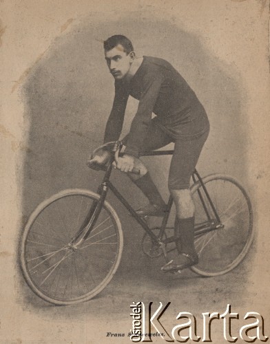 Przełom XIX i XX wieku, brak miejsca.
Klarz Franz Schneeweiss.
Fot. NN, zbiory Ośrodka Karta, udostępniło Warszawskie Towarzystwo Cyklistów (WTC).