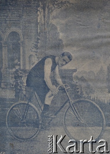 Początek XX wieku, brak miejsca.
B.M.  Fiszer na rowerze.
Fot. NN, zbiory Ośrodka Karta, udostępniło Warszawskie Towarzystwo Cyklistów (WTC).