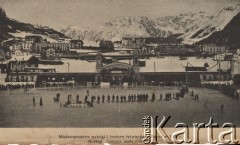 1901, Davos, Szwajcaria.
Międzynarodowe wyścigi i konkurs łyżwiarski - G. Hugel podczas jazdy dowolnej.
Fot. NN, zbiory Ośrodka Karta, udostępniło Warszawskie Towarzystwo Cyklistów (WTC).