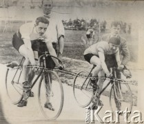 1927, Warszawa, Polska.
Stanisław Podgórski i mistrz świata Engel na Dynasach.
Fot. NN, Warszawskie Towarzystwo Cyklistów, zbiory Ośrodka KARTA