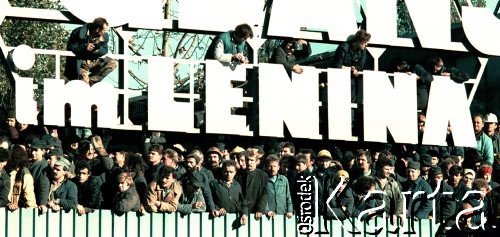 1988, Gdańsk, Polska.
Strajk w Stoczni Gdańskiej im. Lenina.
Fot. Wojciech Druszcz, zbiory Ośrodka KARTA


