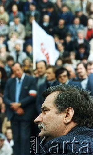 1989, Polska.
Lech Wałęsa podczas wiecu wyborczego.
Fot. Wojciech Druszcz, zbiory Ośrodka KARTA