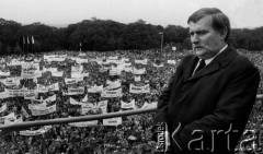 1988, Częstochowa, Polska.
Pielgrzymka Ludzi Pracy na Jasną Górę. Na zdjęciu Lech Wałęsa.
Fot. Wojciech Druszcz, zbiory Ośrodka KARTA