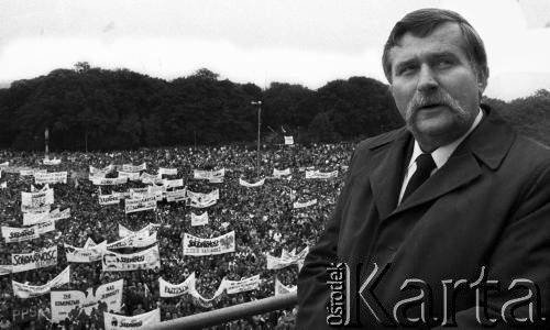 1988, Częstochowa, Polska.
Pielgrzymka Ludzi Pracy na Jasną Górę. Na zdjęciu Lech Wałęsa.
Fot. Wojciech Druszcz, zbiory Ośrodka KARTA