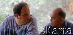 1996, Warszawa, Polska.
Jacek Kuroń z synem Maciejem.
Fot. Wojciech Druszcz, zbiory Ośrodka KARTA