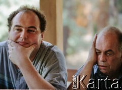 1996, Warszawa, Polska.
Jacek Kuroń z synem Maciejem.
Fot. Wojciech Druszcz, zbiory Ośrodka KARTA