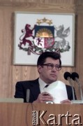 Początek lat 90., Ryga, Łotwa.
Anatolijs Gorbunovs - przewodniczący łotewskiego parlamentu.
Fot. Wojciech Druszcz, zbiory Ośrodka KARTA

