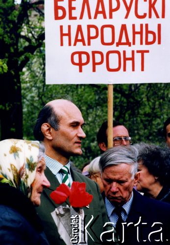 9.05.1995, Mińsk, Białoruś.
Dzień Zwycięstwa. Zianon Pazniak, lider Białoruskiego Frontu Narodowego podczas obchodów 50. rocznicy zakończenia II wojny światowej.
Fot. Wojciech Druszcz, zbiory Ośrodka KARTA