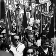 1.05.1978, Warszawa, Polska.
Pochód pierwszomajowy.
Fot. Wojciech Druszcz, zbiory Ośrodka KARTA.