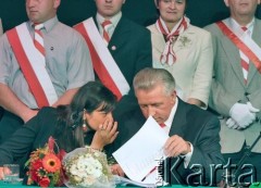 24.06.2006, Warszawa, Polska.
V Kongres sprawozdawczo-wyborczy Samoobrony Rzeczpospolitej Polskiej. Na zdjęciu wicepremier i minister rolnictwa Andrzej Lepper.
Fot. Wojciech Druszcz, zbiory Ośrodka KARTA