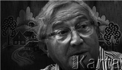 1997, Warszawa, Polska.
Poeta, dramaturg, prozaik i scenarzysta Tadeusz Różewicz. 
Fot. Wojciech Druszcz, zbiory Ośrodka KARTA