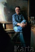 10.09.1996, Warszawa, Polska.
Malarz, rzeźbiarz Zdzisław Beksiński.
Fot. Wojciech Druszcz, zbiory Ośrodka KARTA