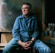 10.09.1996, Warszawa, Polska.
Malarz, rzeźbiarz Zdzisław Beksiński.
Fot. Wojciech Druszcz, zbiory Ośrodka KARTA