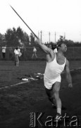 1970, Katowice, Polska.
Lekkoatleta, oszczepnik Janusz Jan Sidło.
Fot. Wojciech Druszcz, zbiory Ośrodka KARTA