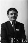 Kwiecień 1989, Sopot, Polska.
Lech Kaczyński, kandydat Komitetu Obywatelskiego 