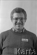 Kwiecień 1989, Gdańsk, Polska.
Jacek Merkel, kandydat Komitetu Obywatelskiego 