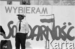 Maj 1989, Tczew, Polska.
Spotkanie na rynku z kandydatami Komitetu Obywatelskiego 