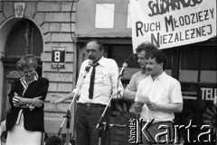 Maj 1989, Tczew, Polska.
Spotkanie na rynku z kandydatami Komitetu Obywatelskiego 