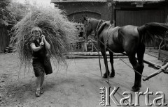 1976, Ruda Śląska, woj. katowickie, Polska.
Kobieta pracująca w gospodarstwie.
Fot. Joanna Helander, zbiory Ośrodka KARTA