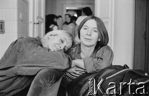 1988, Berlin, Niemcy.
Aktorka Teatru Ósmego Dnia Ewa Wójciak i fotografka Joanna Helander.
Fot. Bo Persson, zbiory Ośrodka KARTA