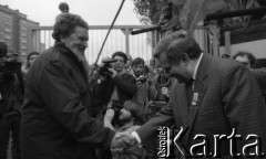 29.04.1989, Gdańsk, Polska.
Stocznia Gdańska im. Lenina. Spotkanie Lecha Wałęsy z kandydatami na posłów i senatorów Komitetu Obywatelskiego 