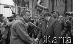 29.04.1989, Gdańsk, Polska.
Stocznia Gdańska im. Lenina. Spotkanie Lecha Wałęsy z kandydatami na posłów i senatorów Komitetu Obywatelskiego 