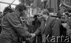 29.04.1989, Gdańsk, Polska.
Stocznia Gdańska im. Lenina. Spotkanie Lecha Wałęsy z kandydatami na posłów i senatorów Komitetu Obywatelskiego 