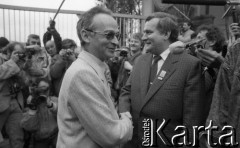 29.04.1989, Gdańsk, Polska.
Stocznia Gdańska im. Lenina. Spotkanie Lecha Wałęsy z kandydatami na posłów i senatorów Komitetu Obywatelskiego 