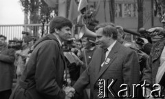 29.04.1989, Gdańsk, Polska.
Stocznia Gdańska im. Lenina. Spotkanie Lecha Wałęsy z kandydatami na posłów i senatorów Komitetu Obywatelskiego 
